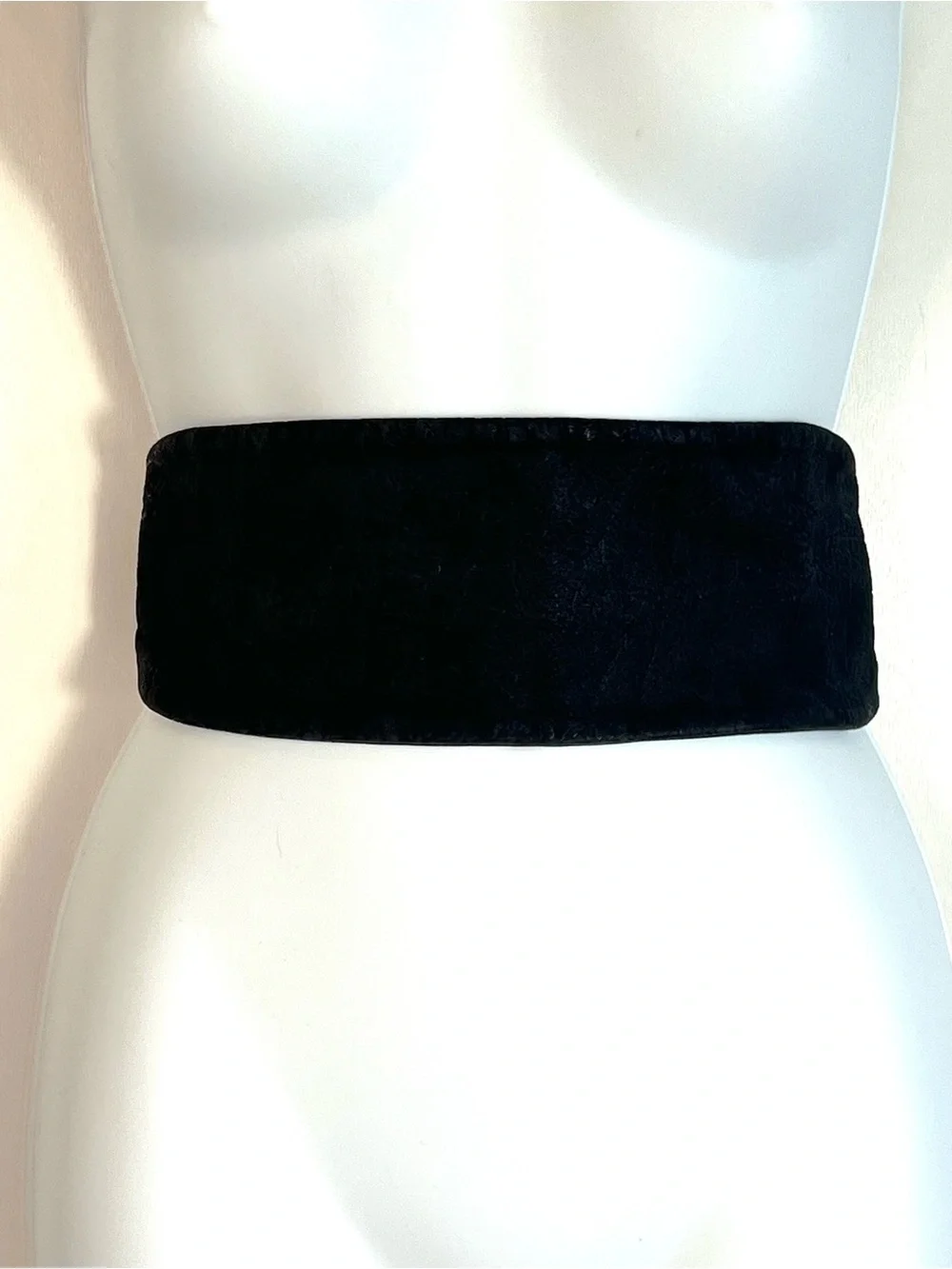 Vintage Il Bisonte Leather Tie Belt Black